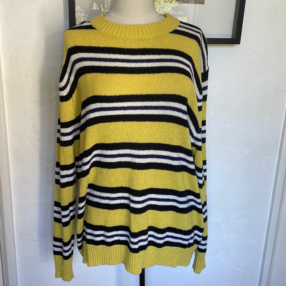 Tularosa yellow and black knit sweater size medium